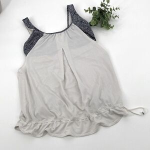 Lululemon Run Times Cinch Running Tank size 6 Heathered Ghost Plush‎ Petal Black